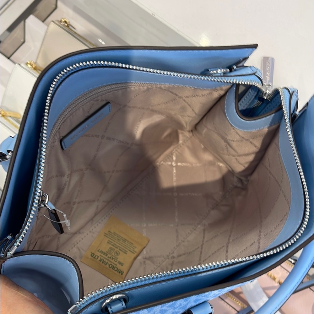 MICHAEL KORS Sheila Medium Ombré Signature Logo Satchel Crossbody Bag 
LIGHT SKY - Picture 10 of 16